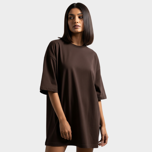 BROWN UNISEX OVERSIZED TSHIRT