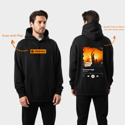 Custom Oversized Spotify Scan Code Hoodie