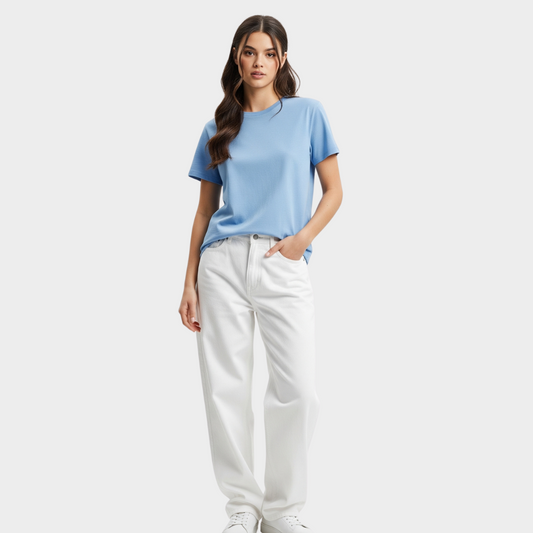 BASIC RELAXED FIT T-SHIRT SKYBLUE