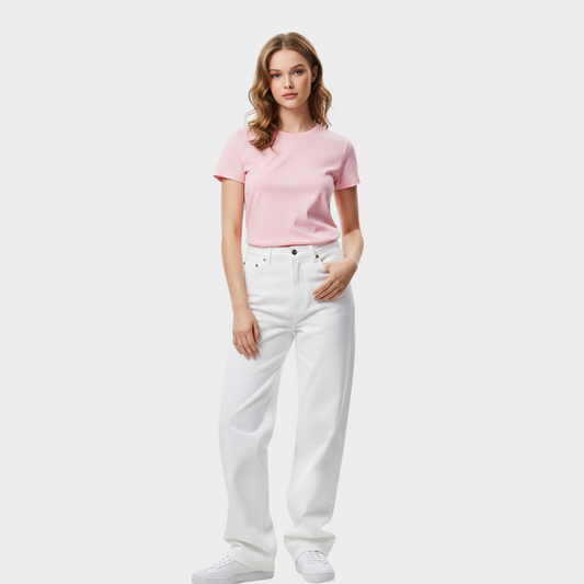 BASIC RELAXED FIT T-SHIRT PASTEL PINK