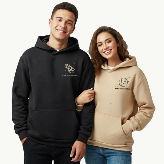 2 Pack : To The Moon & Back Couple Hoodie