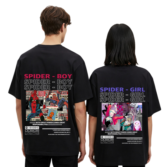 2 Pack : SpiderGirl And SpiderBoy Couple T-Shirt