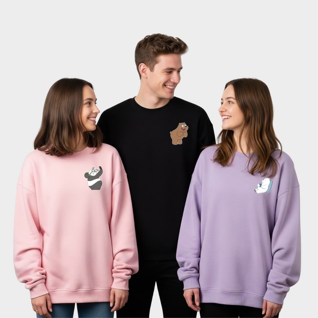 3 Pack : We Bare Bear Chilling Trio Sweatshirt Hover Image
