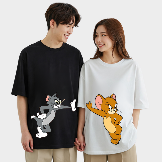 2 Pack : Tom and Jerry in Attitude Couple T-Shirt Main Image