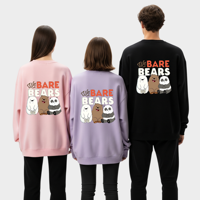 3 Pack : We Bare Bear Chilling Trio Sweatshirt Main Image