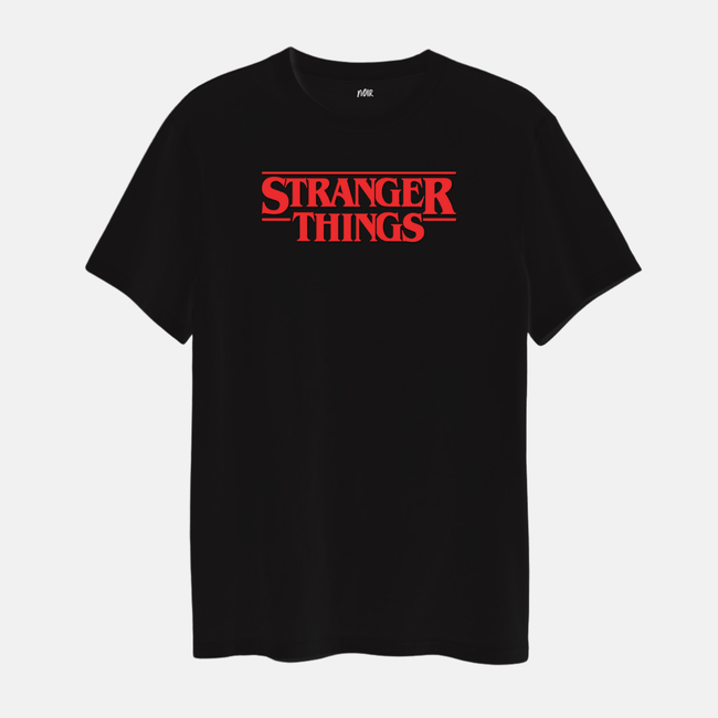 Stranger Things Title Printed Black T-Shirt Main Image