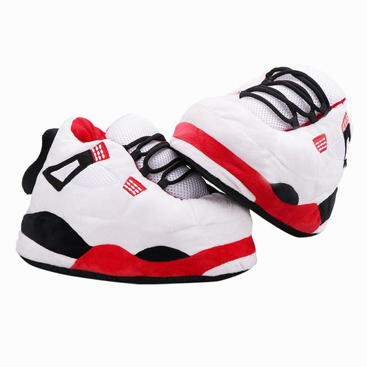 Cozy Court Red High Sneakers - Soft & Stylish Indoor Slippers