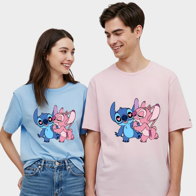 2 Pack : Angel Stitch in Love Couple T-Shirts Main Image