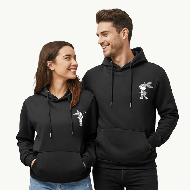 2-Pack Bugs Bunny & Lola Couple Hoodie in Black Hover Image