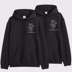 2 Pack : Cardiac Heart with Quote on Front and Sleeves Couple Hoodies