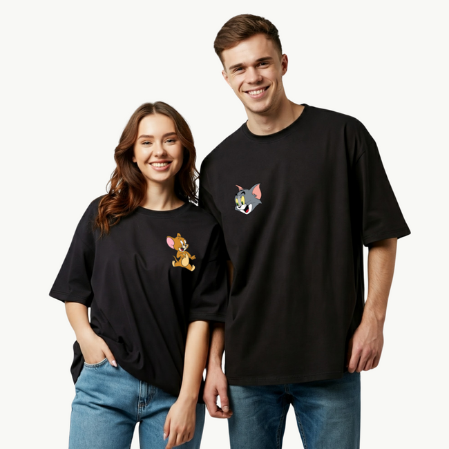 2 Pack : Tom And Jerry Plain Couple T-Shirt Hover Image