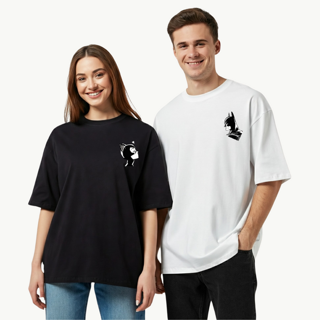 2 Pack : Catwomen & Batman Couple T-Shirt Main Image