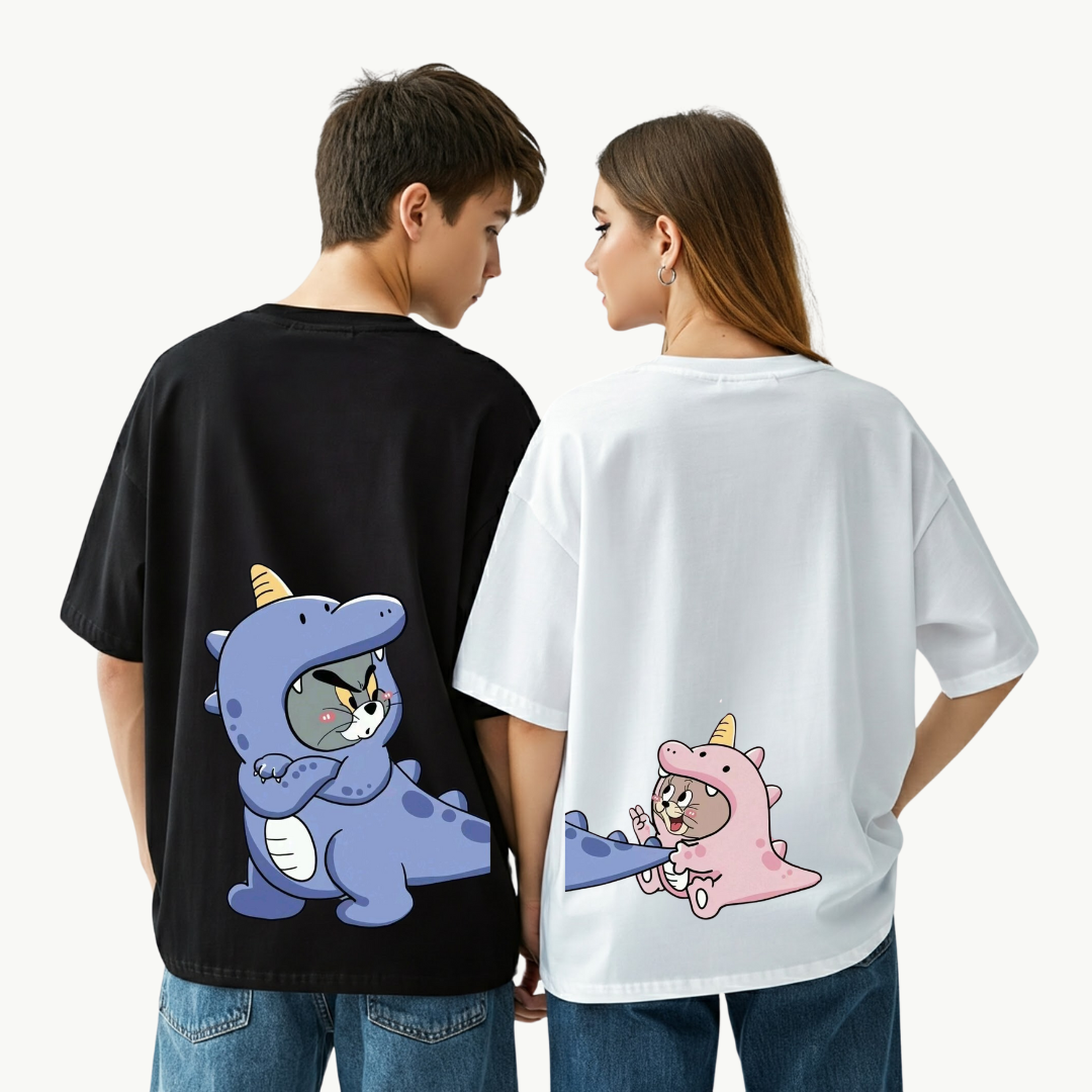 2 Pack : Dino Tom & Jerry Couple T-shirt