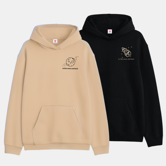 2 Pack : To The Moon & Back Couple Hoodie