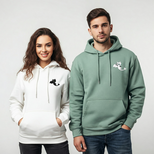 2 Pack : Toothless & Light Fury Couple Hoodie Hover Image