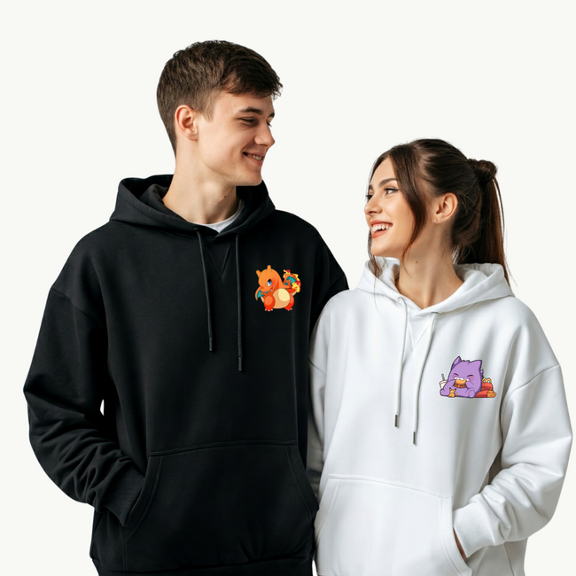 2-Pack Genger & Charlizard Pokemon Couple Hoodies Hover Image