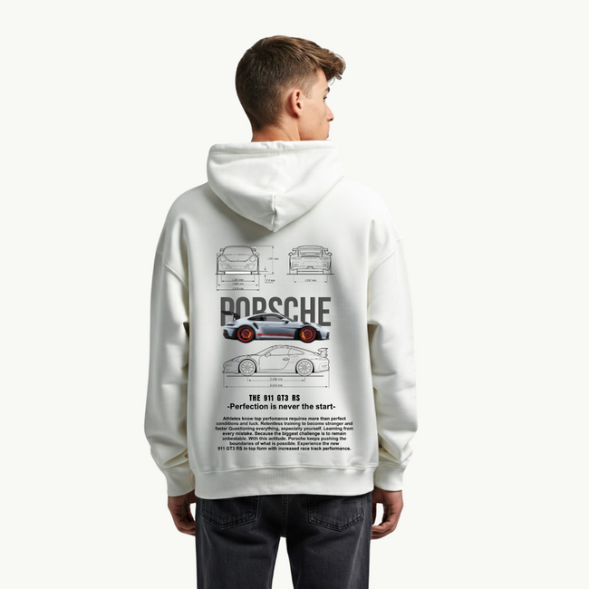 Porsche GT3-RS 911 White Hoodie Hover Image