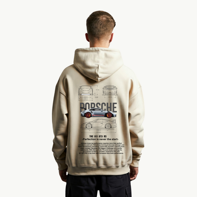 Porsche GT3-RS 911 Beige Hoodie Hover Image