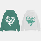 2 Pack: Manifest More Love White and Sage Green Couple Hoodies