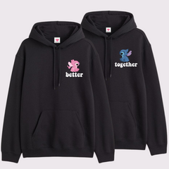 2 Pack: Angel and Stitch Better Together Couple Hoodies