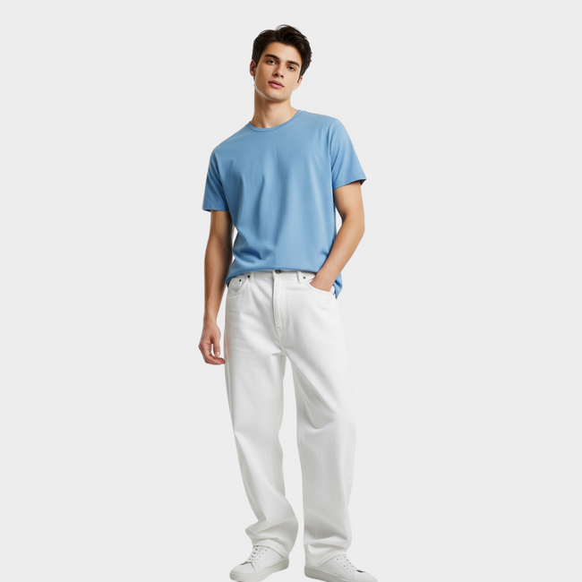 BASIC RELAXED FIT T-SHIRT SKYBLUE Main Image