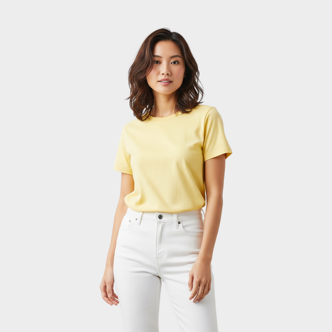 BASIC RELAXED FIT T-SHIRT YELLOW Hover Image