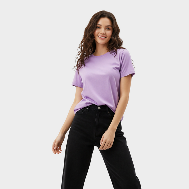 BASIC RELAXED FIT T-SHIRT LILAC Hover Image