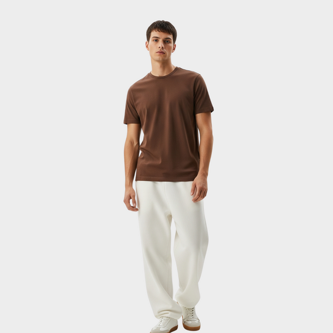 BASIC RELAXED FIT T-SHIRT BROWN Hover Image