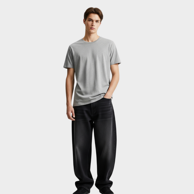 BASIC RELAXED FIT T-SHIRT GREY Hover Image