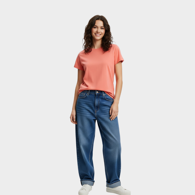 BASIC RELAXED FIT T-SHIRT PEACH Main Image