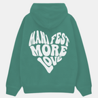 2 Pack: Manifest More Love White and Sage Green Couple Hoodies
