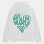 2 Pack: Manifest More Love White and Sage Green Couple Hoodies