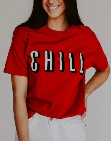 Chill PRINTED RED T-Shirt Hover Image
