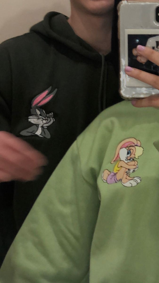 2 Pack : Bugs And Lola Embroidery Couple Hoodies Hover Image