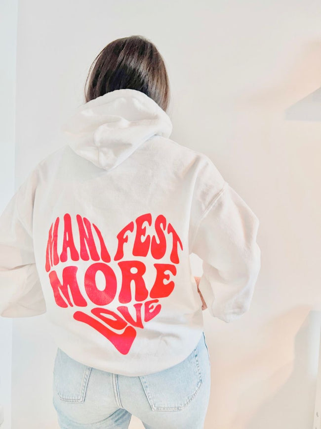 Manifest More Love White Hoodie Hover Image