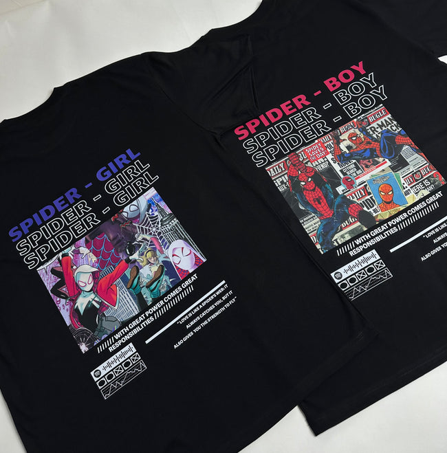 2 Pack : SpiderGirl And SpiderBoy Couple T-Shirt Main Image