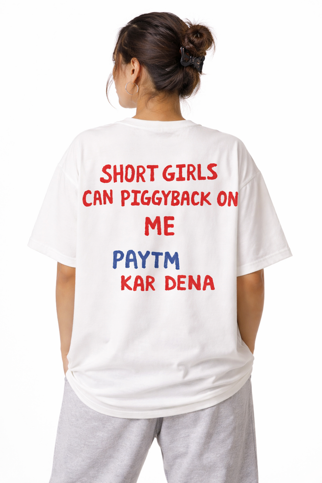 Short Girls Piggyback Oversized Graphic Hover Image