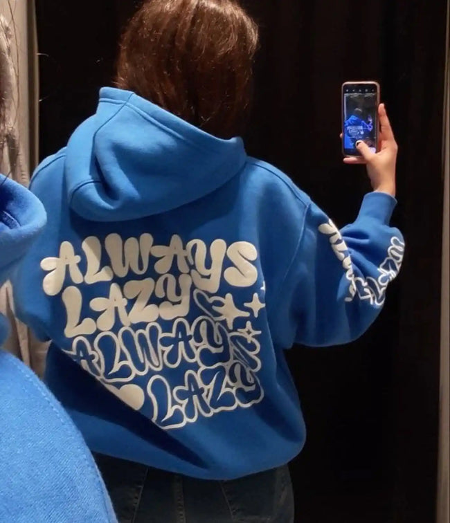 Always Lazy Unisex Royal Blue Hoodie Main Image