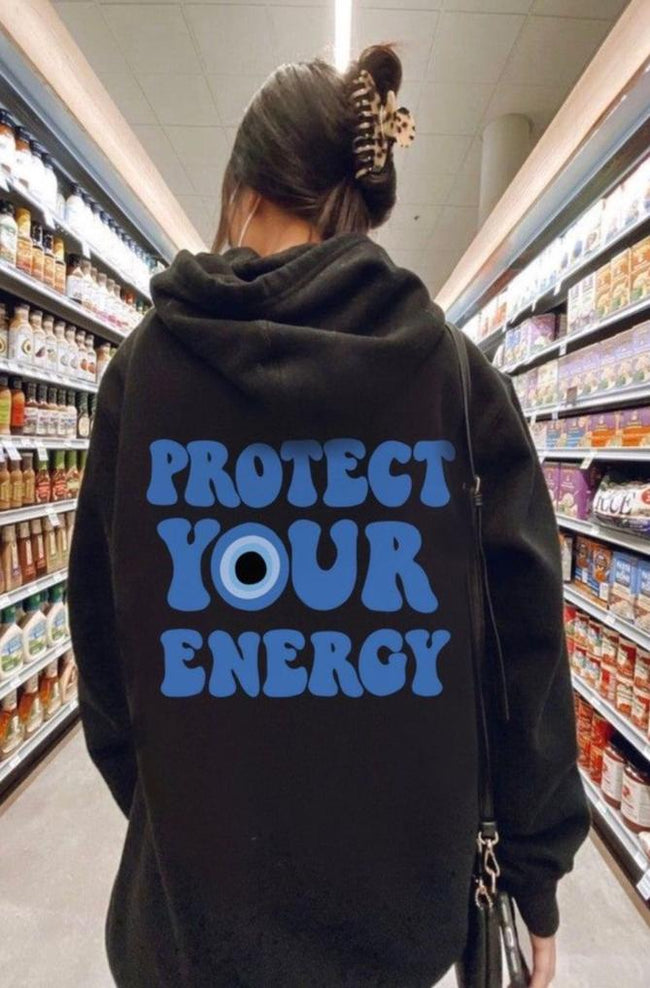 Protect Your Energy Black Hoodie Hover Image