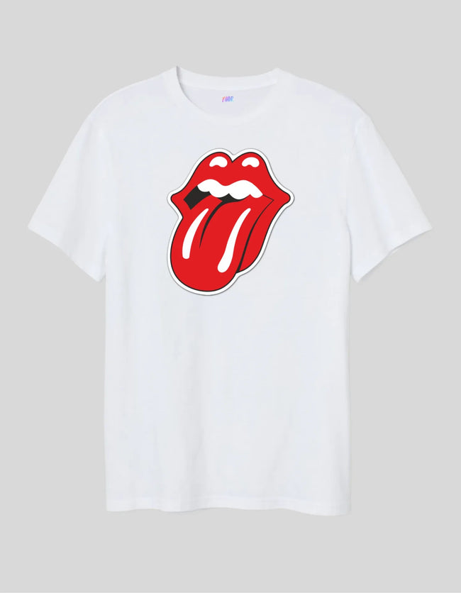 Rolling Stone Printed White T-Shirt Hover Image