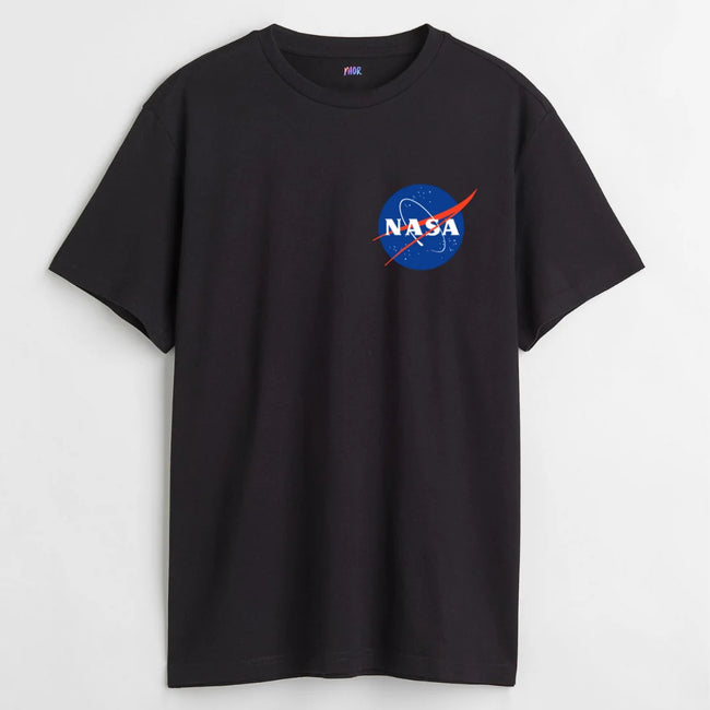 NASA Printed Black T-Shirt Hover Image