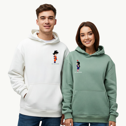 2 Pack: Goku and Chichi Couple Hoodies