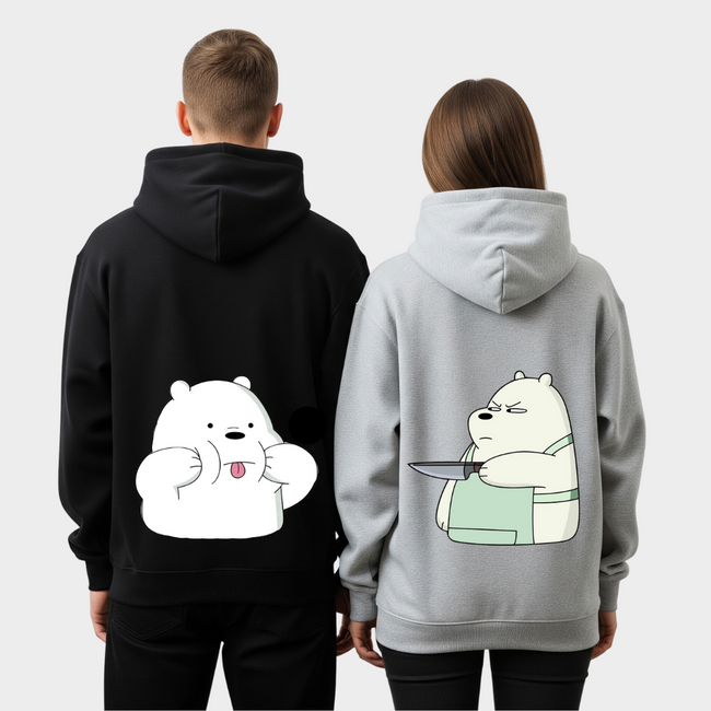 2-Pack : Ice Bear Text Hoodies Hover Image
