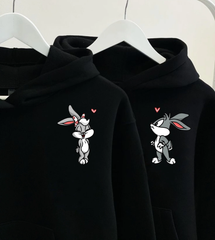 2-Pack Bugs Bunny & Lola Couple Hoodie in Black