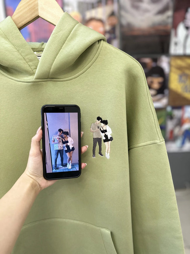 Hoodies Photo Customised(Single/Couple) - Embroidery and Printed Hover Image
