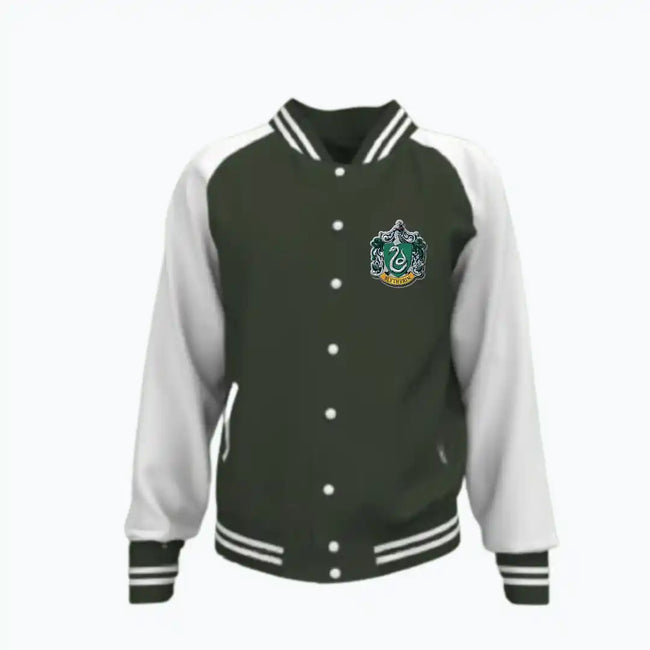 Harry Potter : Olive Green Slytherin Varsity Jacket Main Image