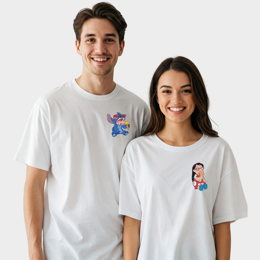 2 Pack : Stitch & Lilo Couple Tshirts