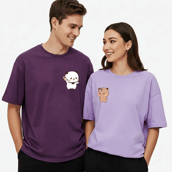 2 Pack : Milk Mocha Playing Couple T-Shirts Hover Image