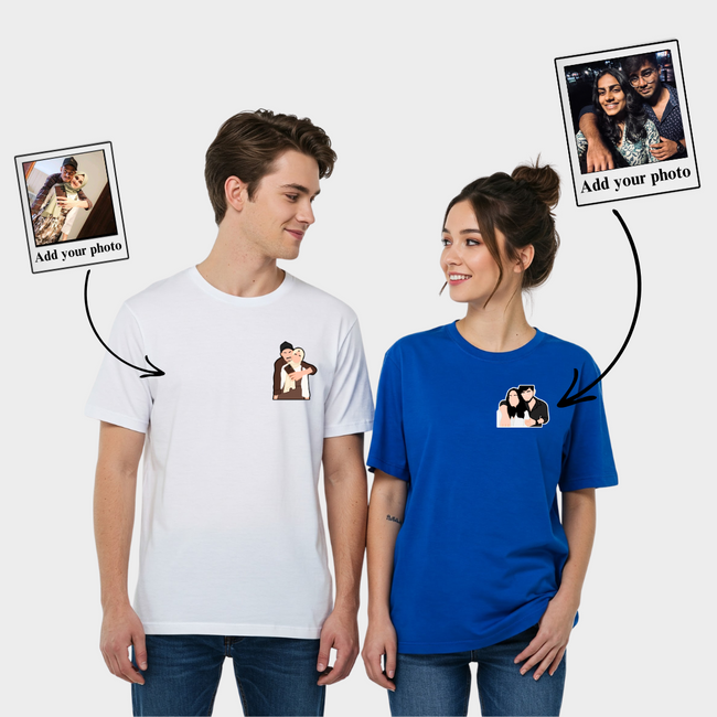 T-Shirt Photo Customised(Single/Couple) - Embroidery and Print Main Image