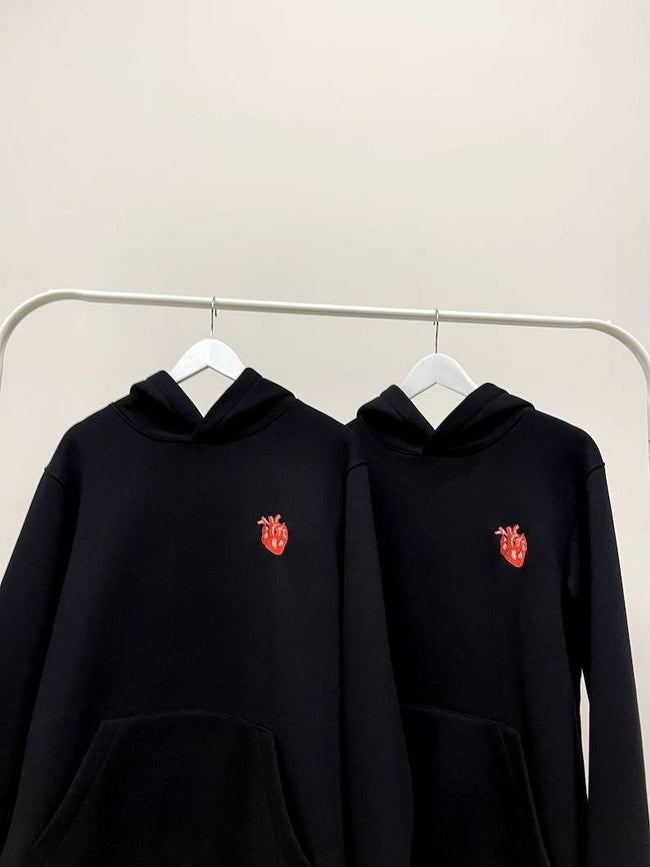 2-Pack Cardiac Heart Emoji Couple Hoodie Hover Image